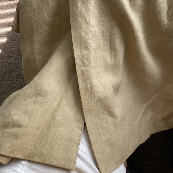 ANDREW FEZZA Men Two Button Linen Blazer Jacket 42L Dress Blazer Tan Beige Cream - Picture 15 of 16